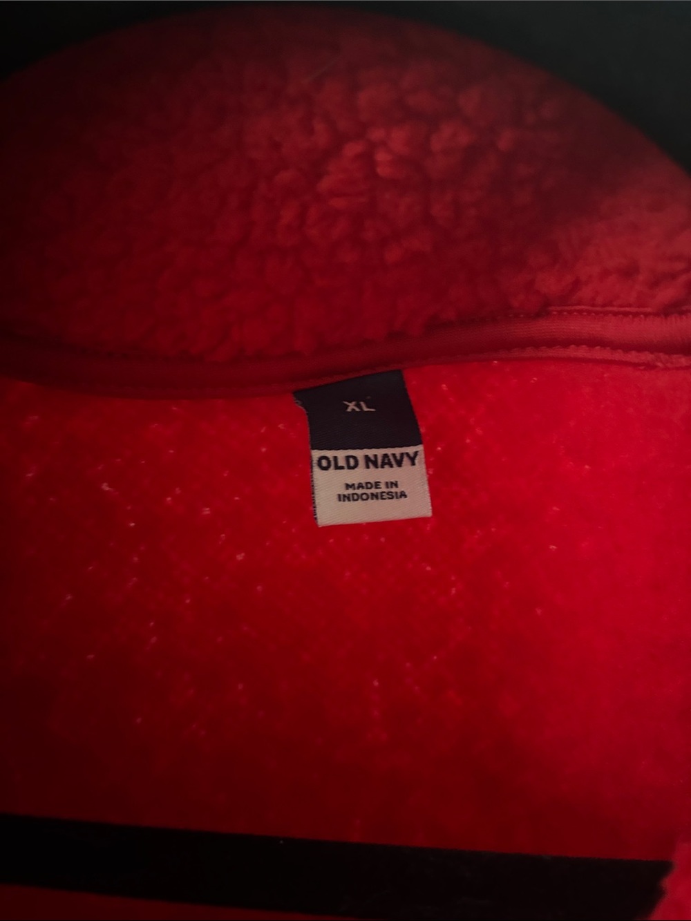 Old Navy Bright Red Sherpa Full-Zip Jacket - Picture 2 of 7